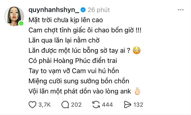 Quỳnh Anh Shyn gửi lời chúc đến Orange và WOKEUP
