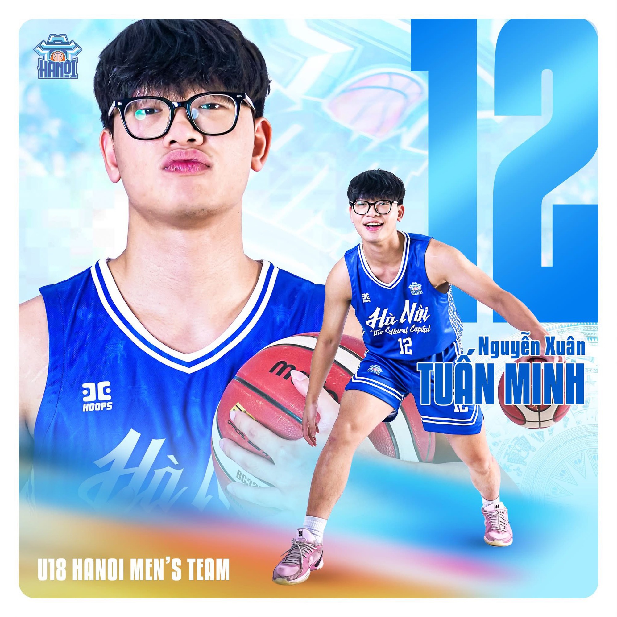 Tuấn Minh có niềm đam mê với bóng rổ và là cầu thủ U18 Hà Nội