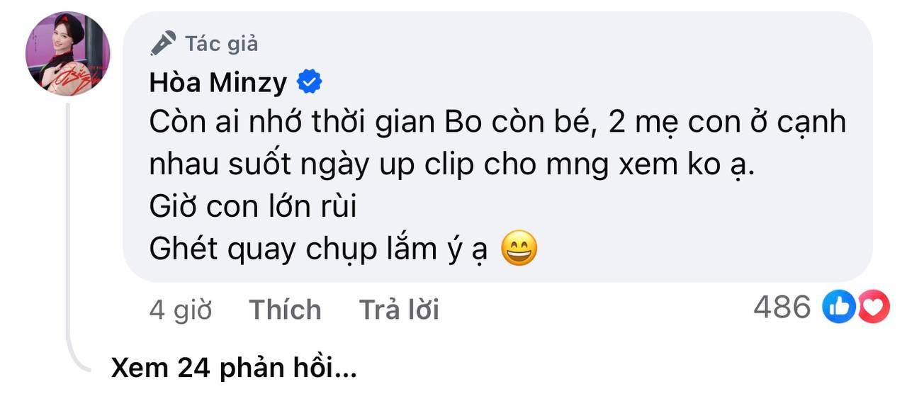 Hình ảnh Hòa Minzy và con trai