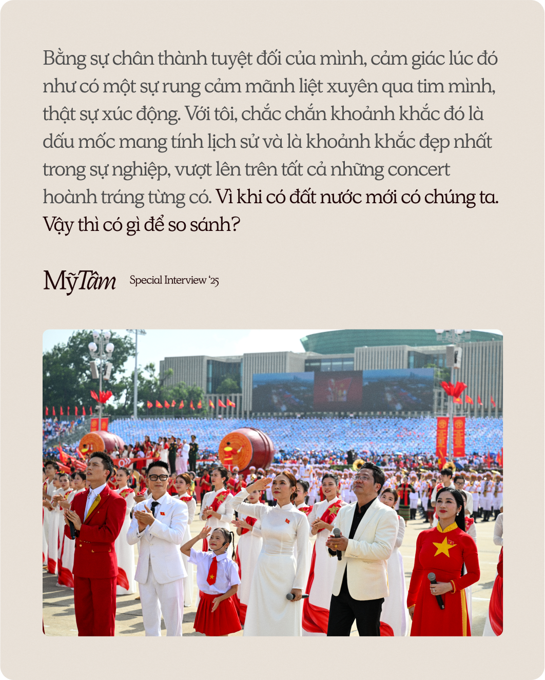 Mỹ Tâm biểu diễn trong đại lễ Quốc khánh