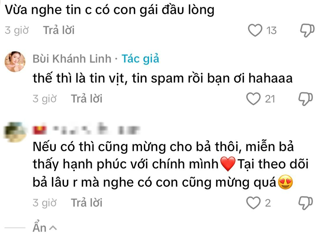 Người đẹp sinh năm 2002 lên tiếng làm rõ thông tin đang có con gái đầu lòng