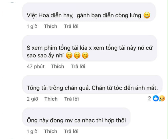 Bình luận chê bai diễn xuất của Denis Đặng