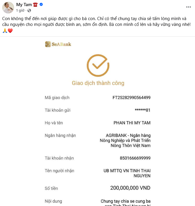 Ca sĩ Mỹ Tâm vừa ra thông báo mới