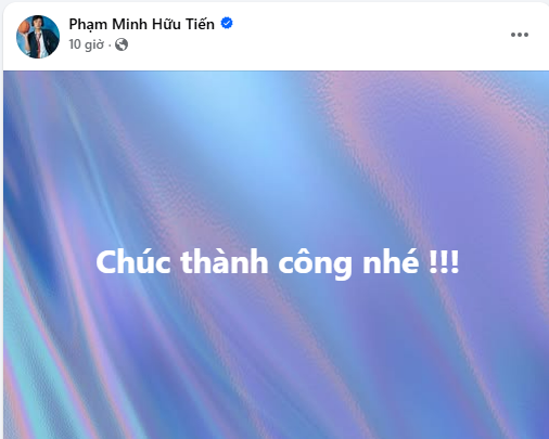 Dược sĩ Tiến gửi lời chúc mừng Dược sĩ Tiến đăng tải dòng trạng thái ngắn gọn