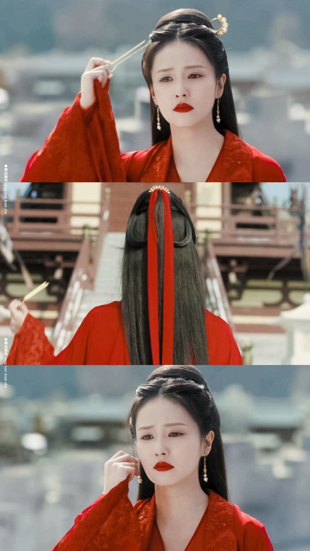 Bạch Lộc trong Châu Sinh Như Cố Bạch Lộc tạo hình áo đỏ bi thương