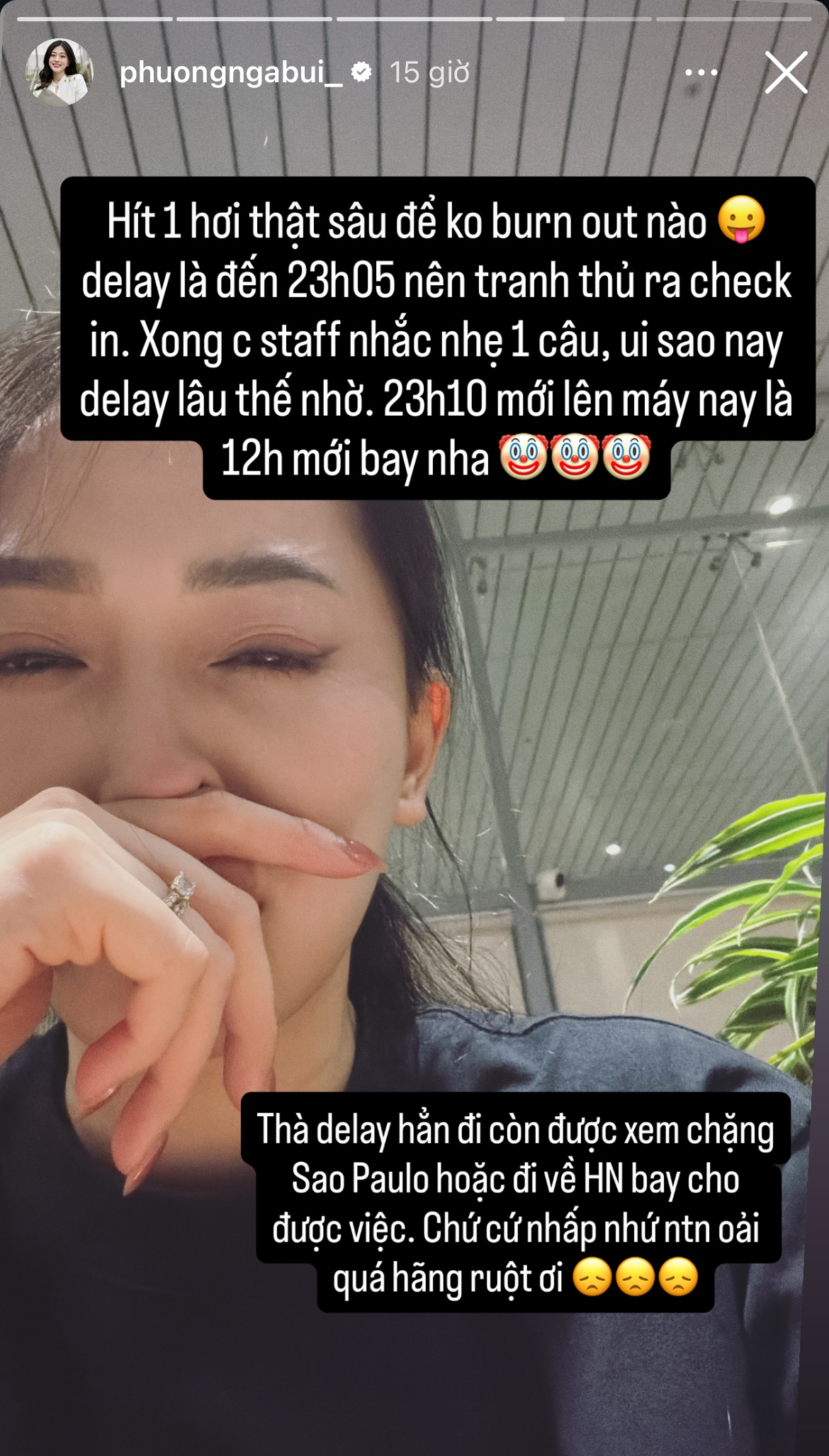 Phương Nga gặp sự cố chuyến bay